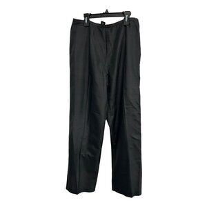 Harris Wallace Womens High Waist Buttoned Silk Pants Size 10 Black